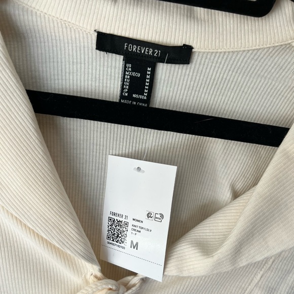 FOREVER 21 Cream Knit Long Sleeve Top - Picture 2 of 3